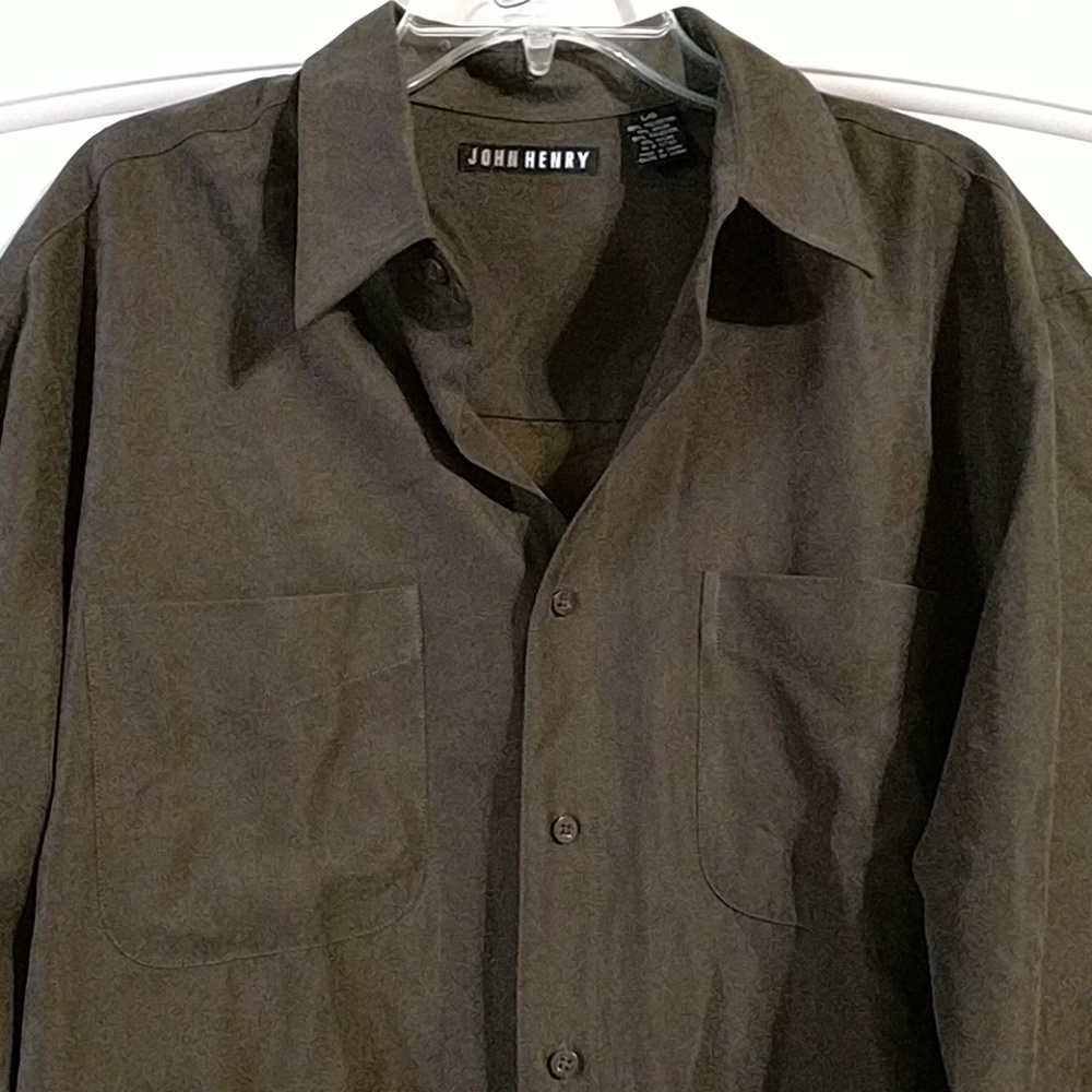 John Henry microfiber faux suede button down shirt - Picture 2 of 4
